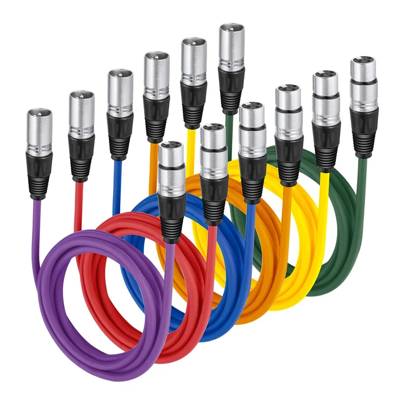 Ensemble de Câbles XLR Couleurs 7.6m (Paquet de 6)