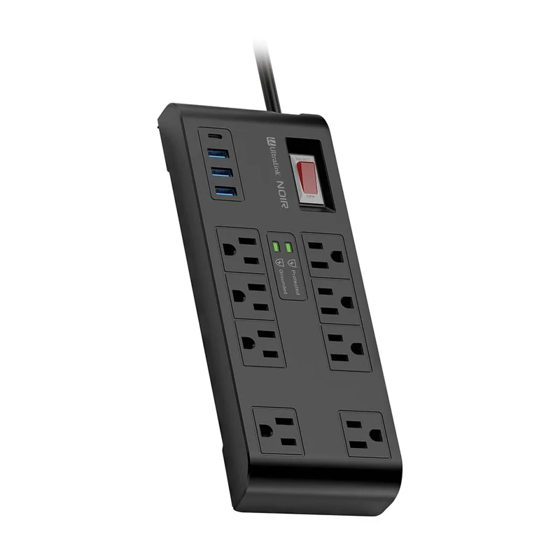 Multiprises 8 Prises AC, 3 USB-A et 1 USB-C 5PI Noir