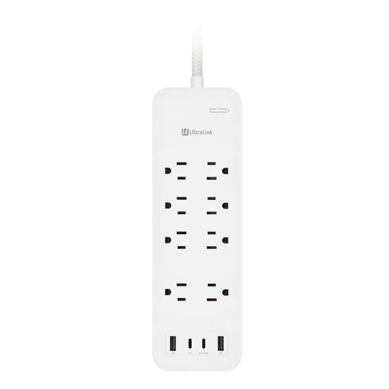 Multiprise avec 8 Prises AC, 2 USB-A et 2 USB-C 6PI