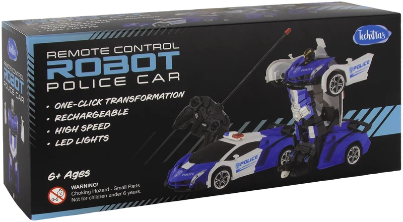 Techxtras Remote Control Transforming Robot Car (Blue)