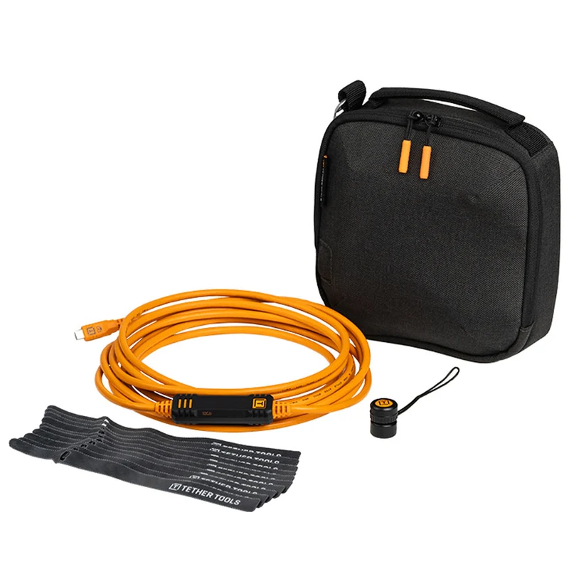 Ensemble de Départ Optima Droit à Droit avec Support TetherGuard/Sac TechManager/Attaches de câble 15pi Orange