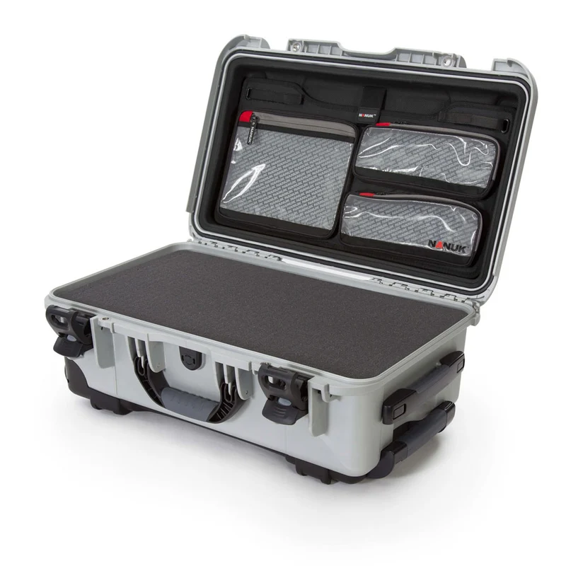 Valise Rigide à roulettes Nanuk 935 avec Mousse & Organisateur de couvercle (Argent)