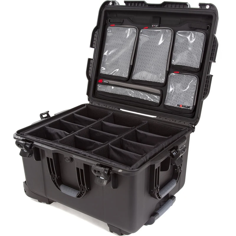 Valise Rigide à roulettes Nanuk 960 avec Séparateurs rembourrés et Organisateur de couvercle (Noir)