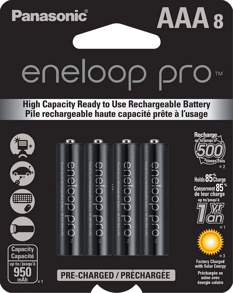 Piles Eneloop Pro Rechargeables AAA (Paquet de 8)