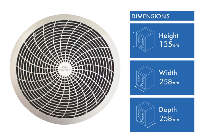 IXL Ventflo Extraction Fan - 250mm - Bathroom Exhaust Fan
