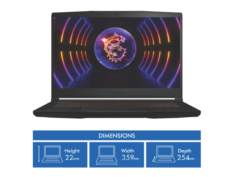 MSI Thin GF63 15.6" i5 16GB 512GB SSD RTX 3050 4GB Gaming Laptop