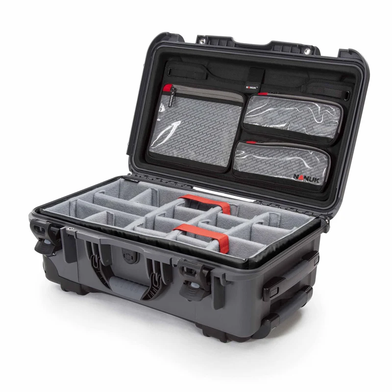 Valise Rigide à roulettes Nanuk 935 avec Séparateurs rembourrés et Organisateur de couvercle (Graphite)