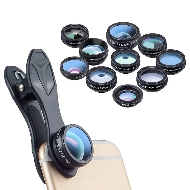 Ensemble 10 en 1 objectif pour téléphone