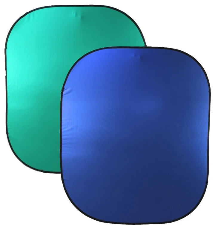 Fond de scène « pop up » double face chroma key 6 x 7pi (Vert/Bleu)