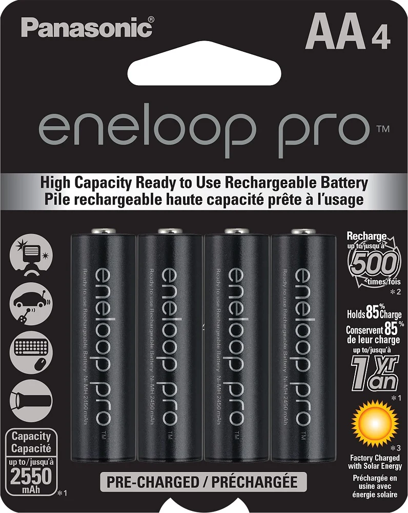 Piles Eneloop Pro Rechargeables AA (Paquet de 4)
