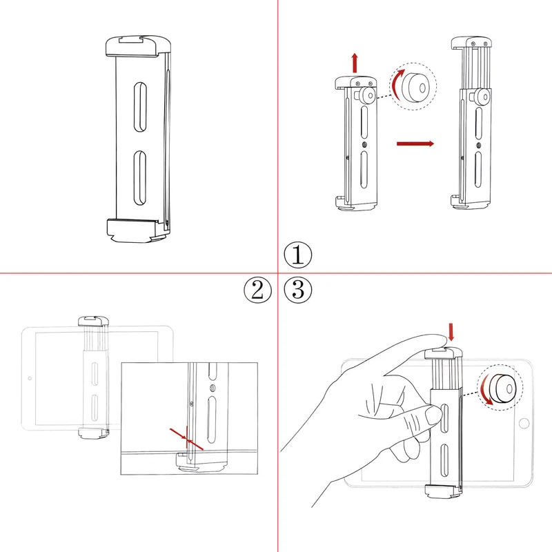 Support en aluminium pour Tablette avec sabot