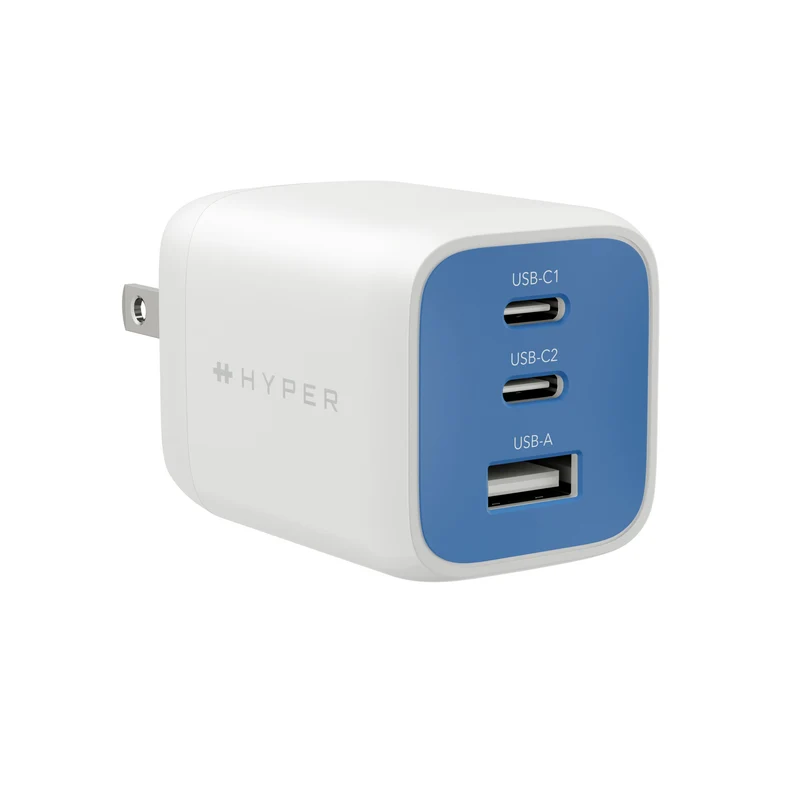 Chargeur mural HyperJuice Flex 65 W à technologie GaN - Bleu