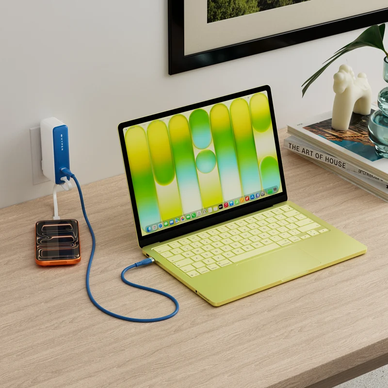 Mini-batterie externe et chargeur secteur HyperJuice® Flex USB-C 35 W - Bleu