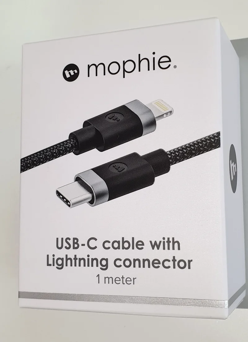 MOPHIE USB-C CABLE WITH LIGHTENING CONNECTOR 1METRE FAST CHARGE