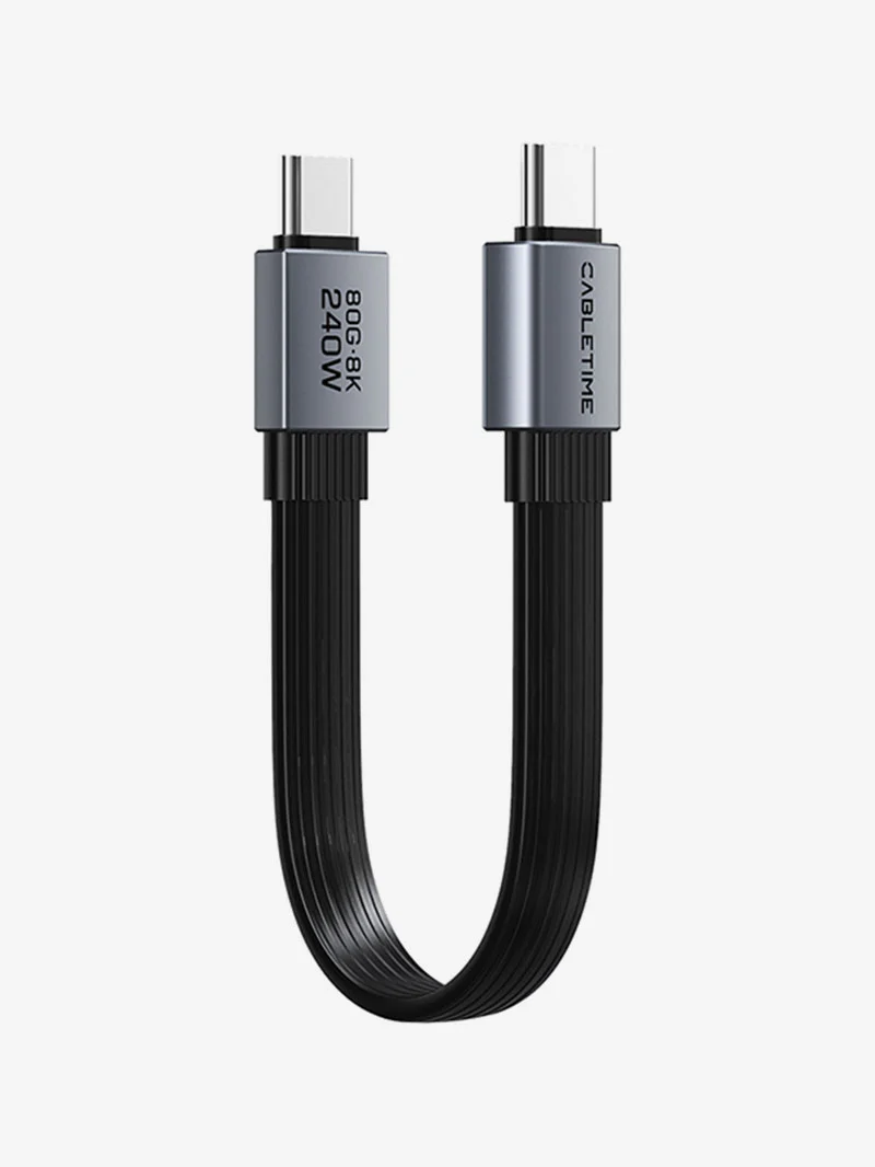 Portable USB4 V2.0 Keychain Cable Short USB C Cable - 80Gbps, 240W Fast Charging, 8K60Hz