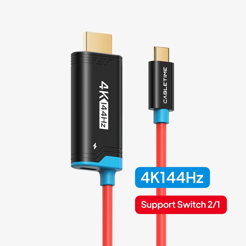 4K60Hz USB C to HDMI Adapter Cable for Nintendo Switch 2 Mini Dock with PD100W