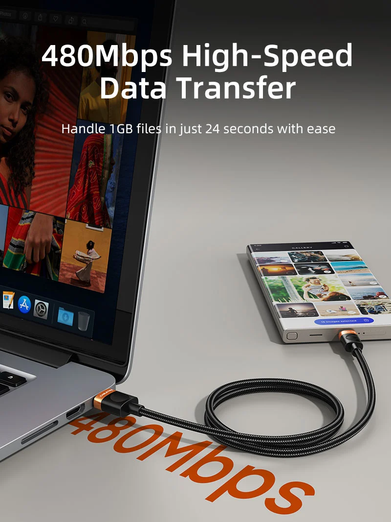 2A USB-A to USB-C Cable Fast Charging for Smartphones,Power bank, USB Fan