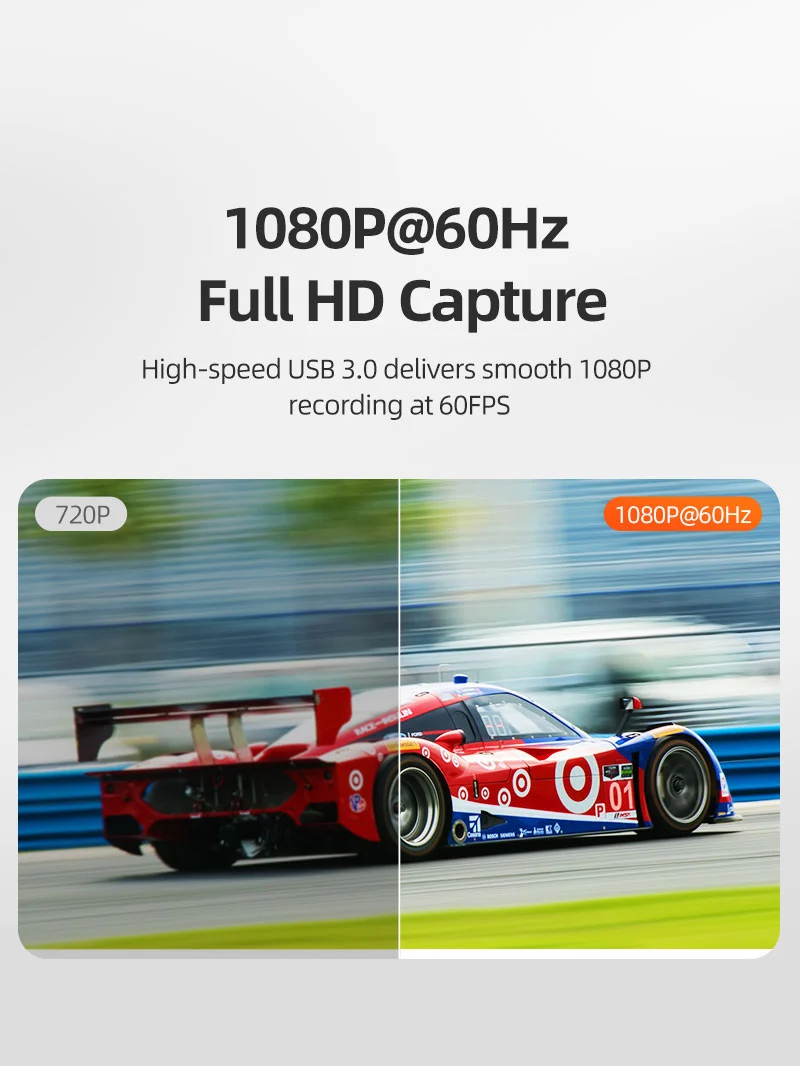 USB 3.0 HDMI Capture Card 1080P60 with 4K Loop Out for Streaming & Gaming