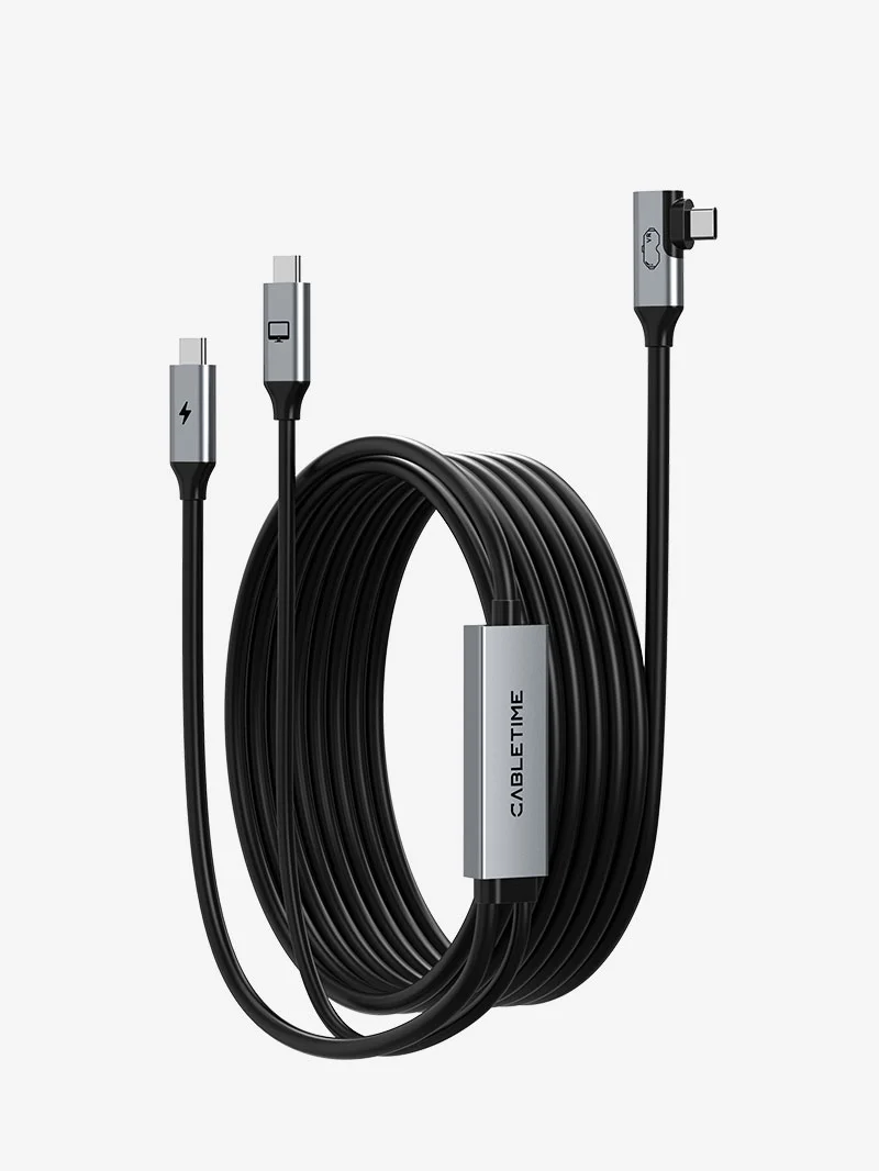 USB C to USB C VR Link Cable 16FT with 18W Charging – Compatible with Meta Quest 3S/3/2/Pro, Oculus Quest, Pico 4, PC VR, Steam VR