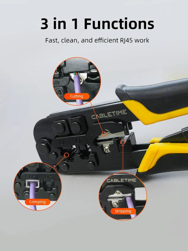 Rj45 Cat 5 Cat 6 Cable Crimping Tool