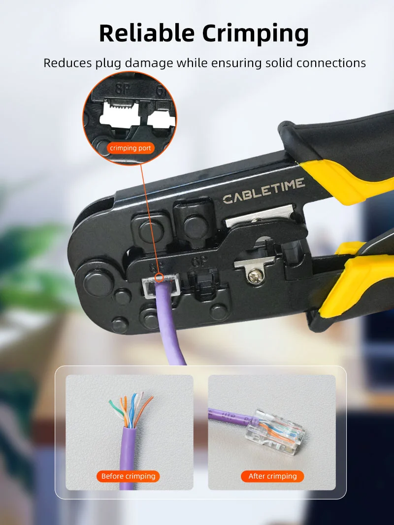 Rj45 Cat 5 Cat 6 Cable Crimping Tool