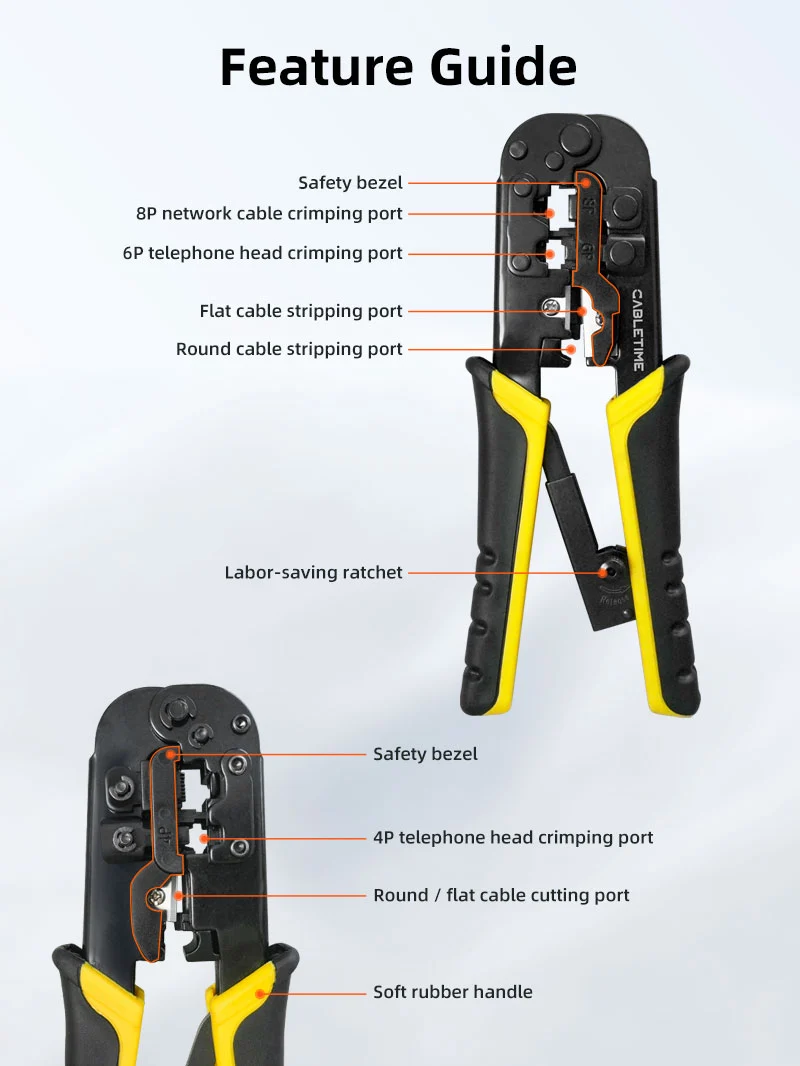 Rj45 Cat 5 Cat 6 Cable Crimping Tool