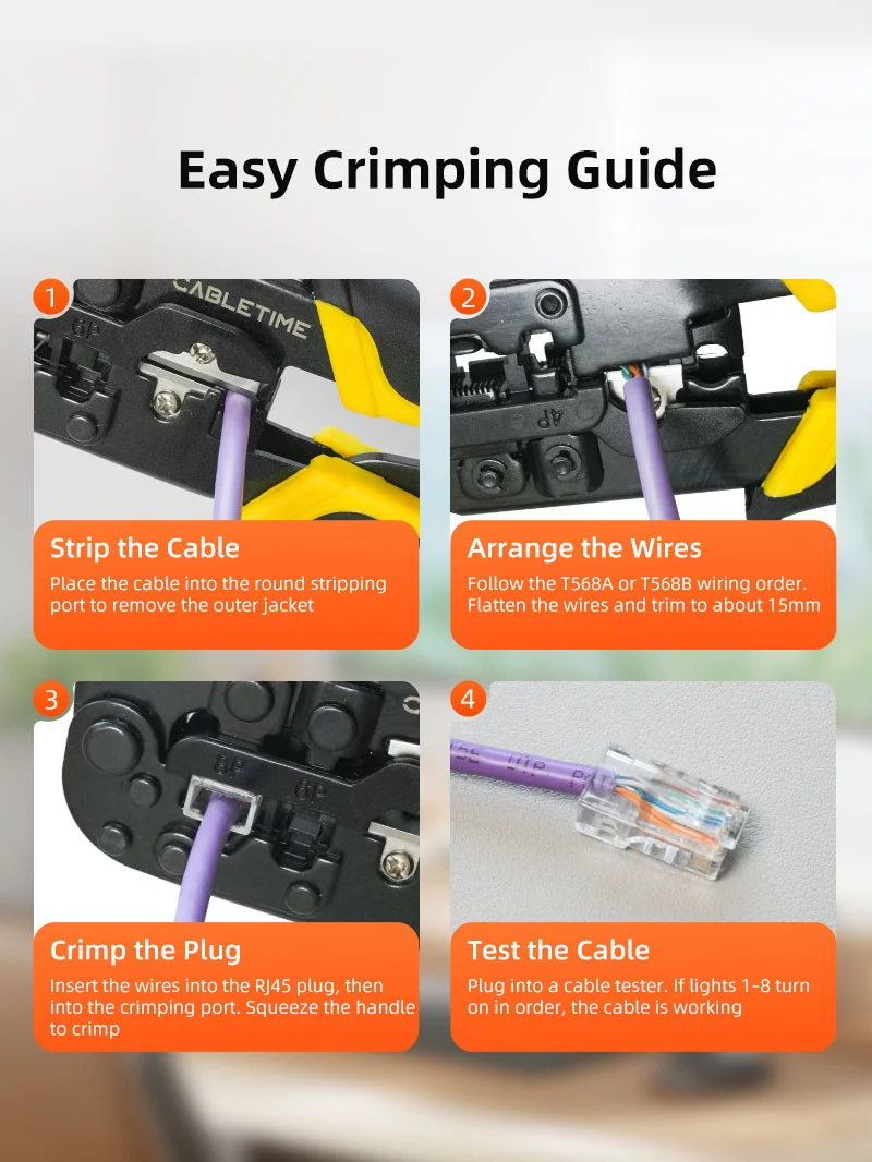 Rj45 Cat 5 Cat 6 Cable Crimping Tool
