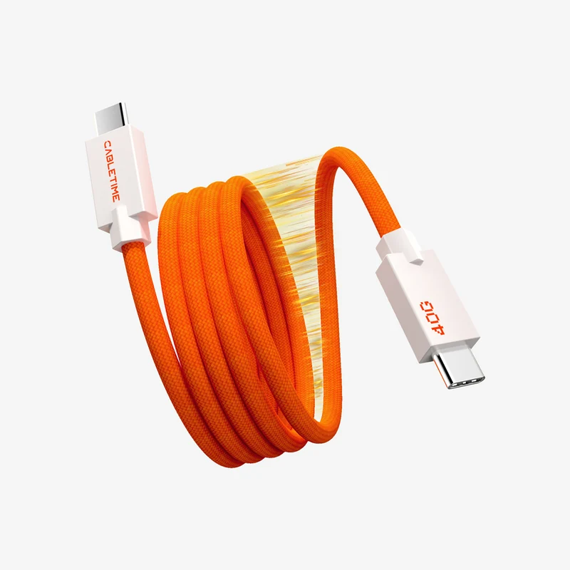 240W USB4 Magnetic Coil USB-C Charging Cable 1M 40Gbps 8K for MacBook iPad Android