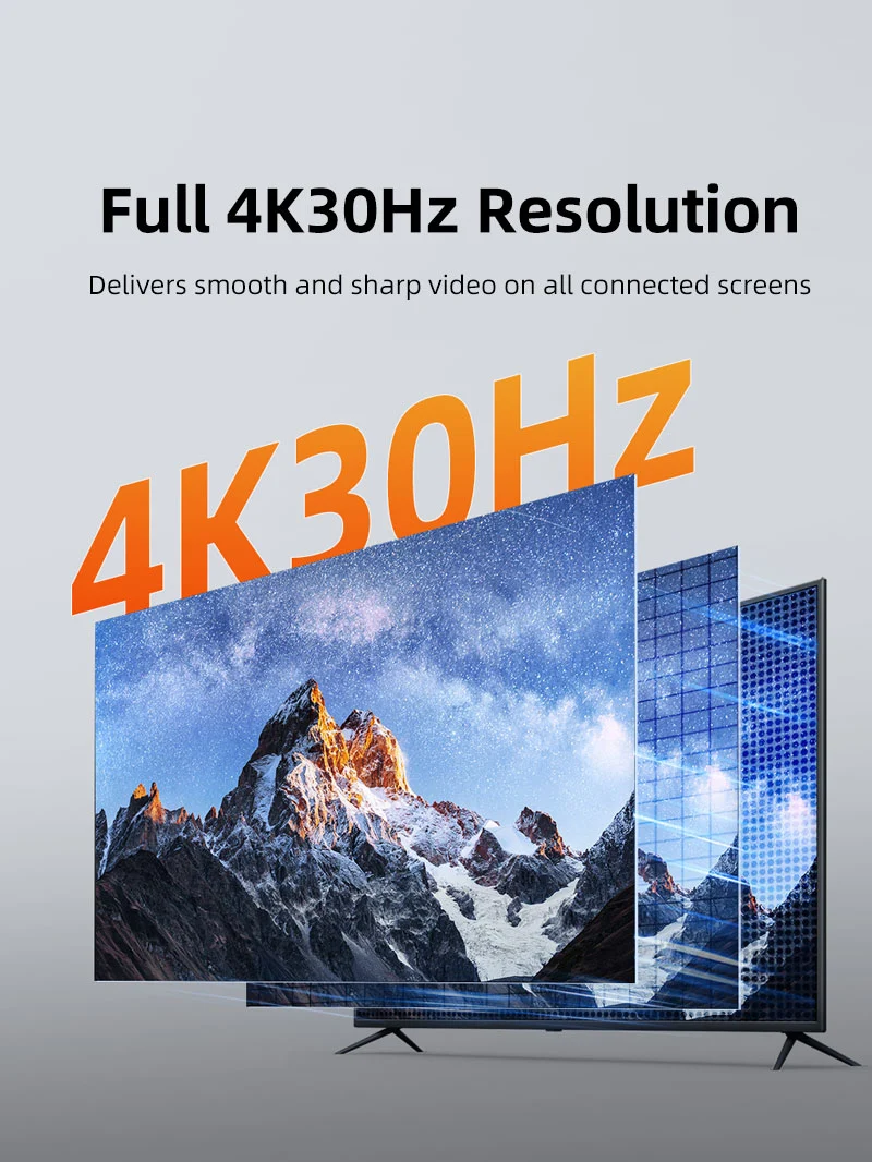 4K 1x8 HDMI Splitter Distribution Multiple Displays