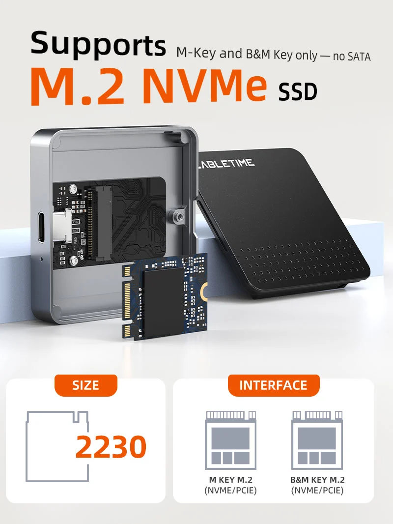 Magnetic USB C M.2 2230 NVMe SSD Enclosure for iPhone 15/16 Macbook pro laptop
