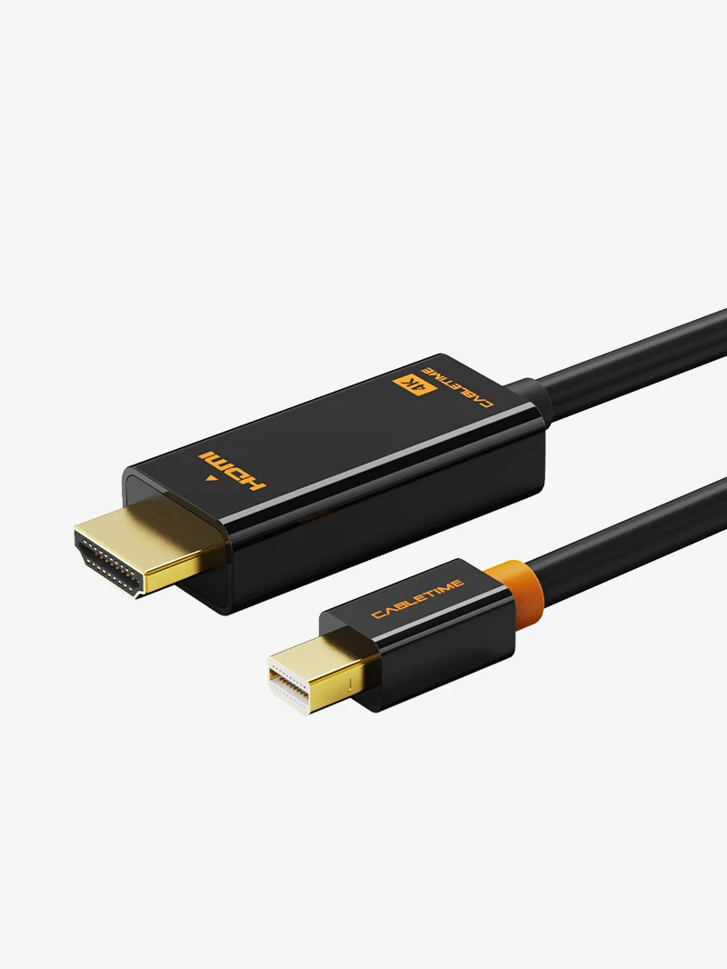 Black 4K 30Hz Mini DisplayPort to HDMI Cable