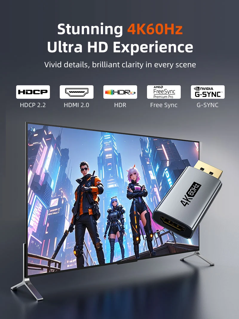 4K DisplayPort DP Male to HDMI Female Adapter