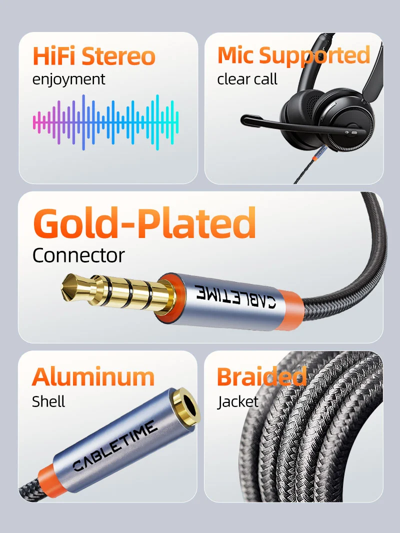 3.5mm Male to Female Audio Extension Cable
