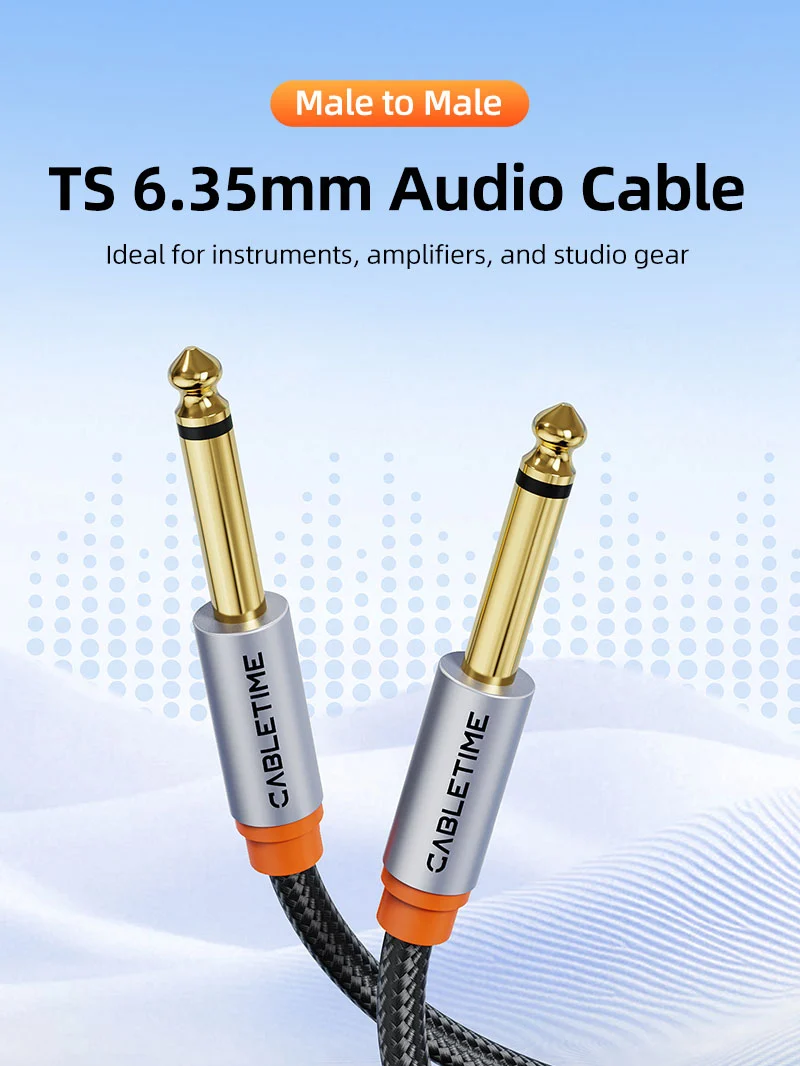 6.35mm Guitar Instrument Cable 1/4 Inch TS Mono Audio Cable