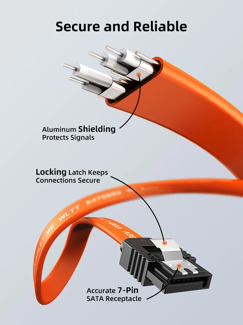6Gbps Sata 3.0 Cable Straight Angle for HDD/SSD/CD and DVD Drives