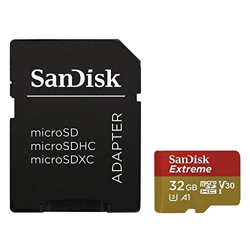 SanDisk Extreme 32GB MicroSDHC Memory Card + SD Adapter (Up to 100MB/s, Class 10, U3, V30 A1) - Amazon exclusive packaging