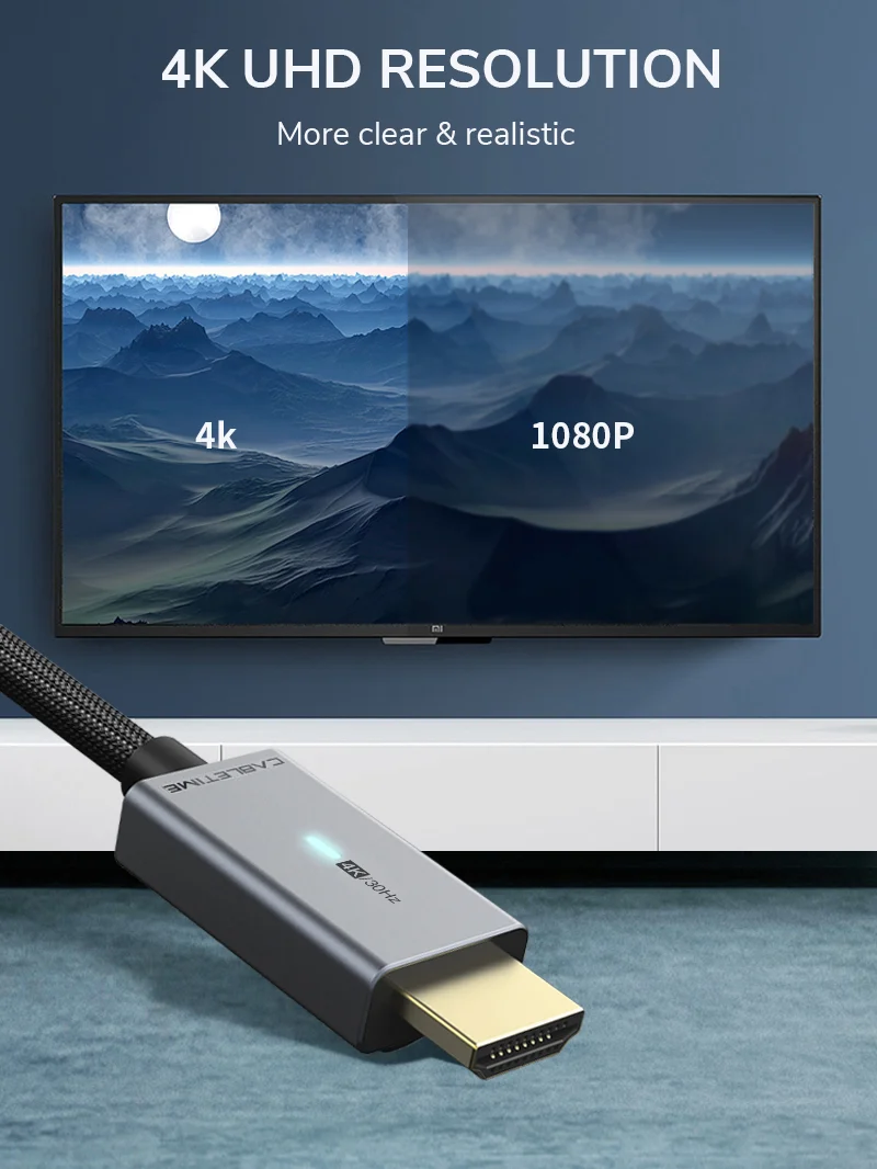 DP to HDMI Converter Cable 4K 30Hz