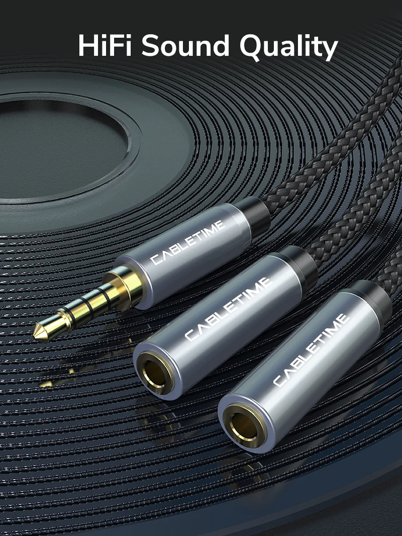 3.5MM Male to Dual RCA Female Audio Cable Y Adapter