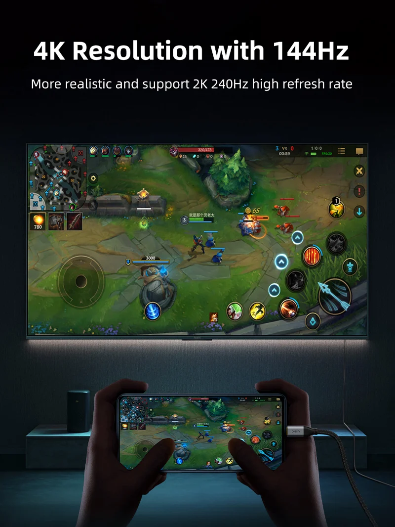 USB C to DisplayPort 1.4 Cable 8K 60Hz 4K 144Hz
