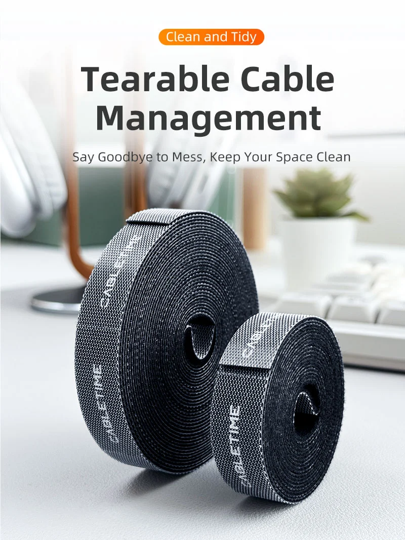 Tearable and Reusable Hook and Loop Cable Tie Roll 2M 5M