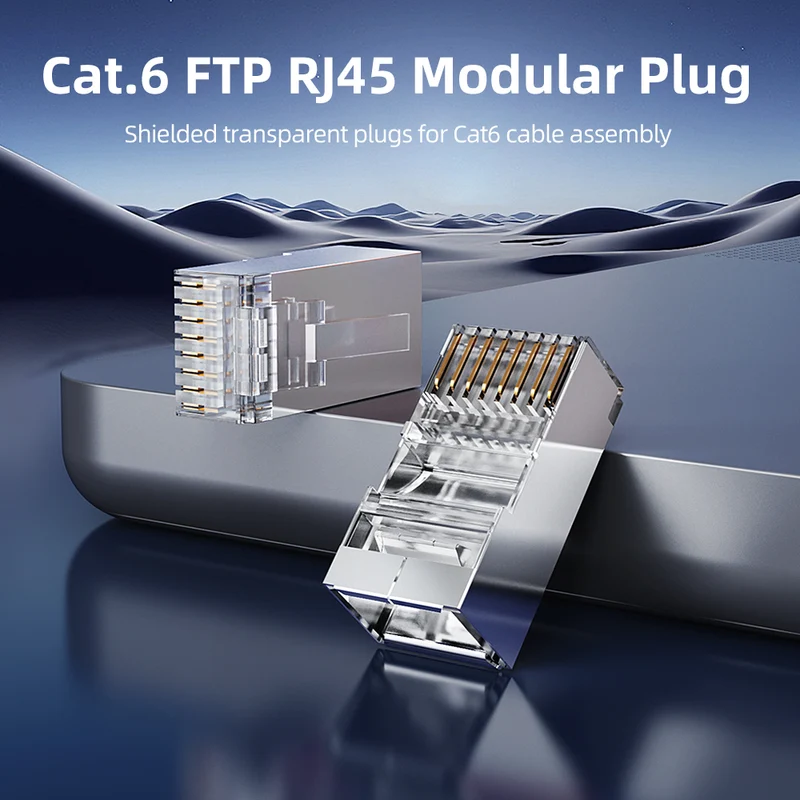 Cat6 FTP RJ45 Connector Shielded Modular Plug Non Pass-Through for Cat6/Cat5e Cable