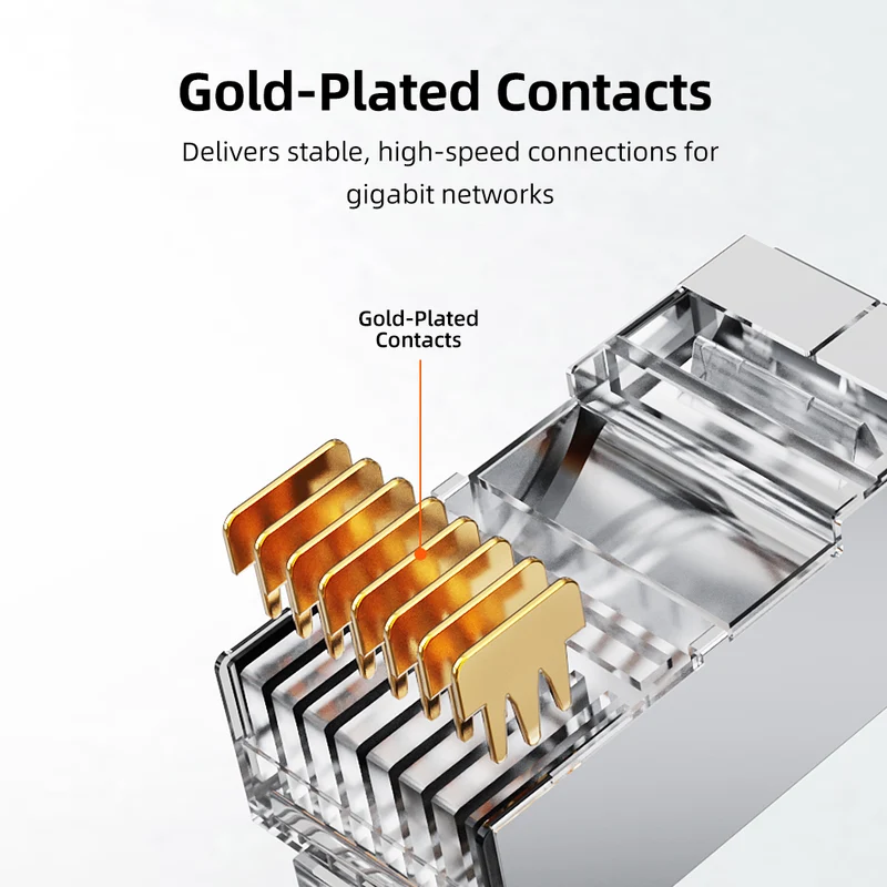 Cat6 FTP RJ45 Connector Shielded Modular Plug Non Pass-Through for Cat6/Cat5e Cable