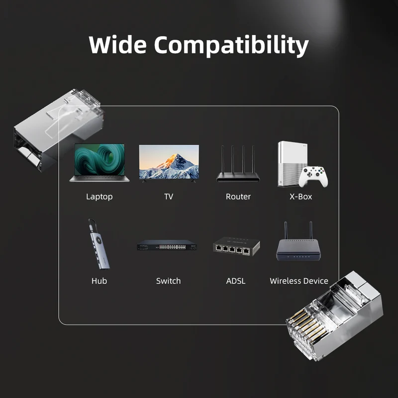 Cat6 FTP RJ45 Connector Shielded Modular Plug Non Pass-Through for Cat6/Cat5e Cable