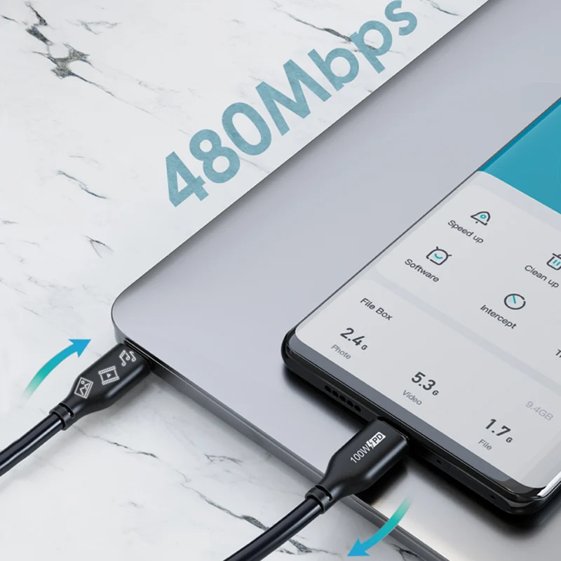 100W USB-C Cable for MacBook Pro, iPad Pro & Nintendo Switch