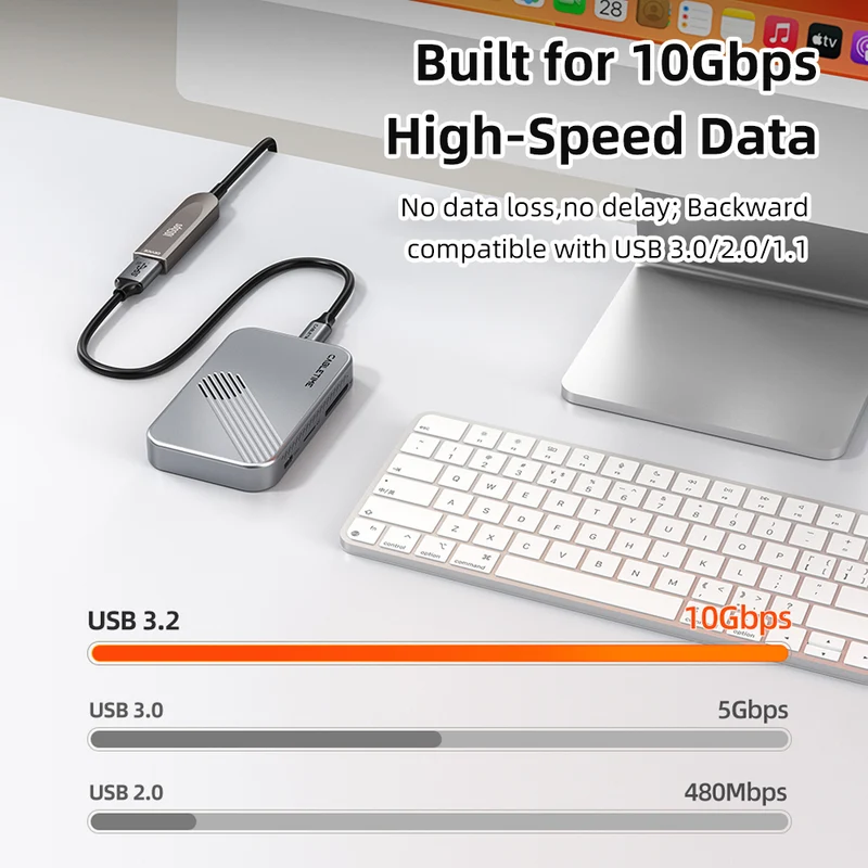 10Gbps USB-A Male to Female Active Fiber Optical Extension Cable, 10–50m