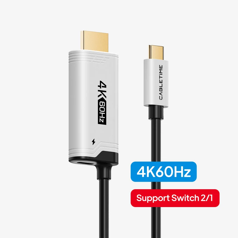 4K60Hz USB C to HDMI Adapter Cable for Nintendo Switch 2 Mini Dock with PD100W