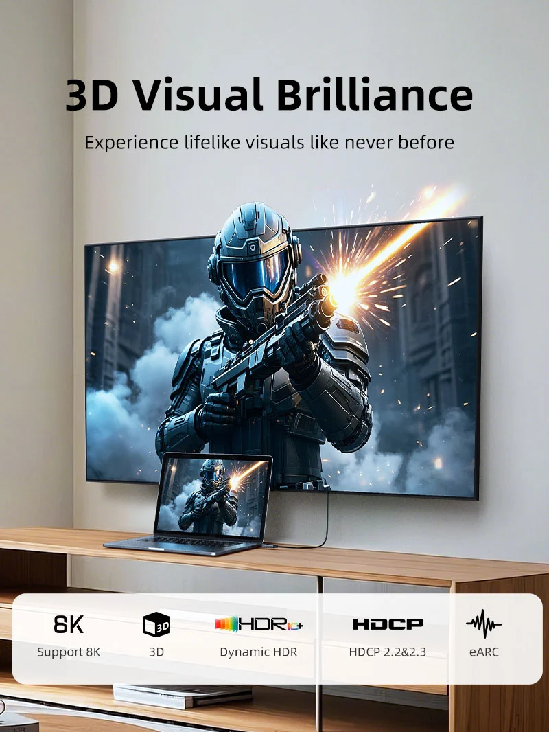 8K@60Hz Bidirectional Micro HDMI to HDMI adapter