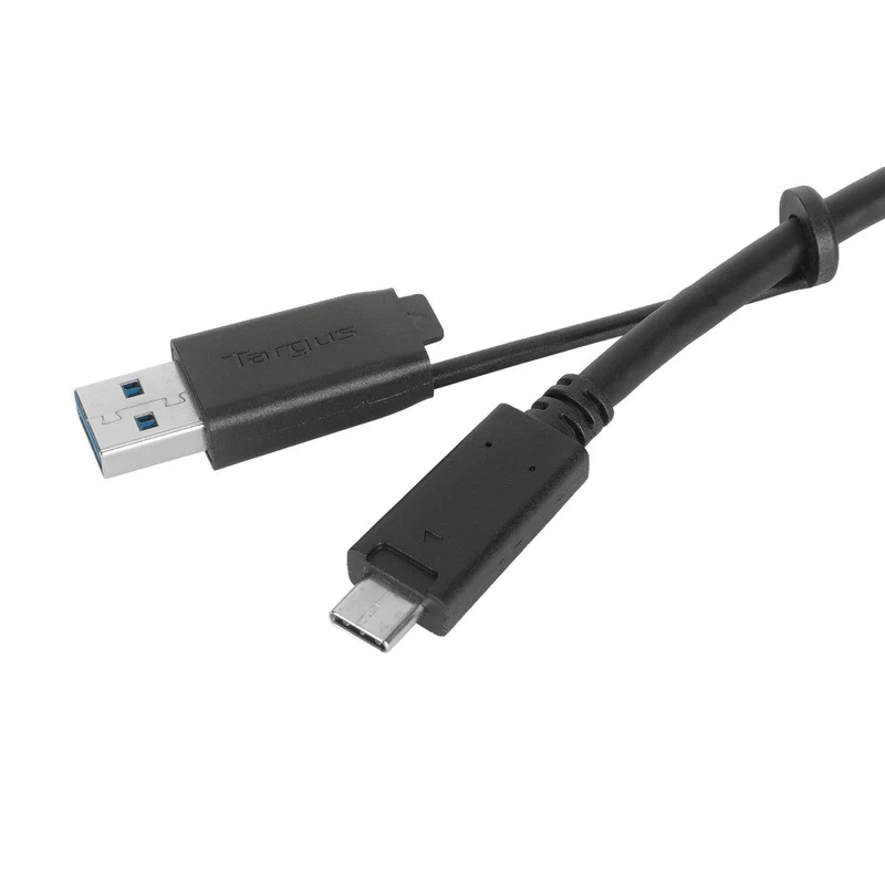 Câble USB-C (mâle) vers USB-C (mâle) 10Gbps à visser de 1M/3.3Ft avec attache USB-A (mâle)