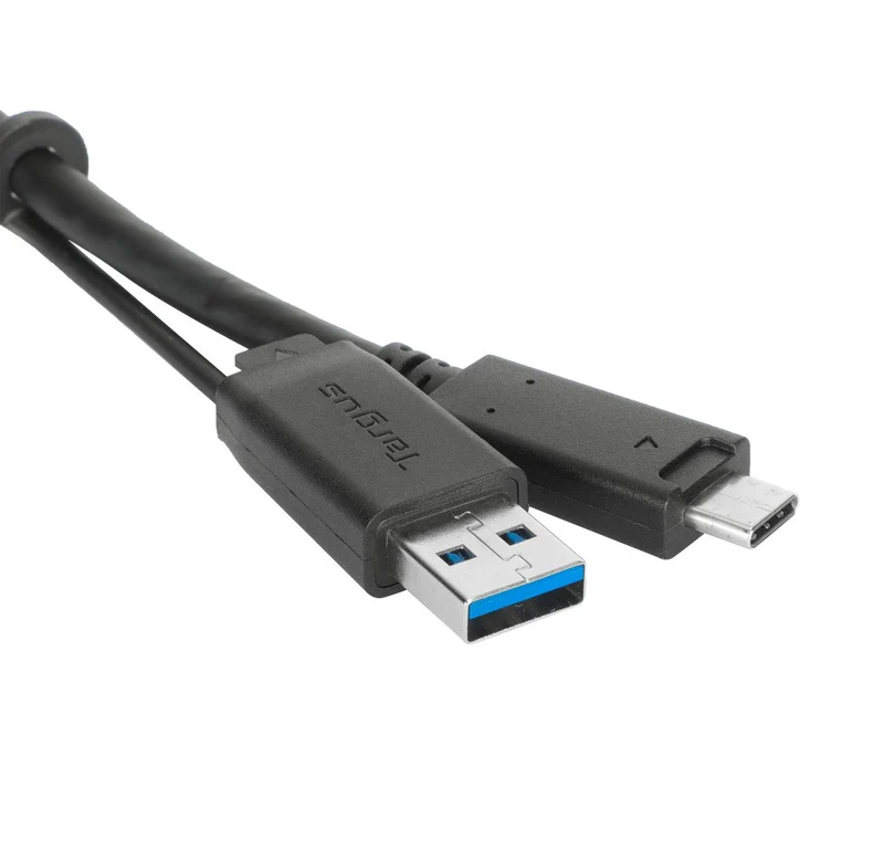 Câble USB-C (mâle) vers USB-C (mâle) 10Gbps à visser de 1M/3.3Ft avec attache USB-A (mâle)