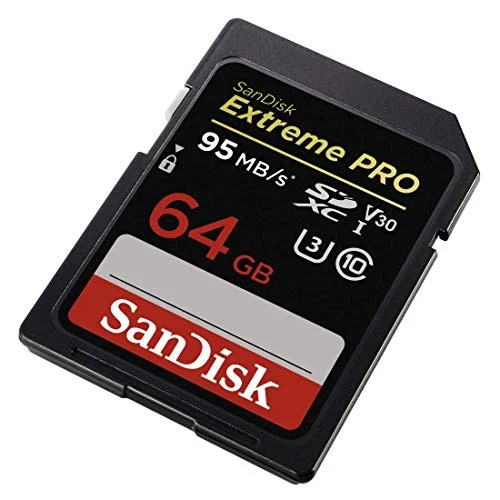 SanDisk Extreme PRO SDXC Memory Card up to 95 MB/s, Class 10, U3, V30 - 64GB